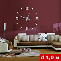 3D-годинник Timelike 1 м великий настінний Арабські2-S сріблястий