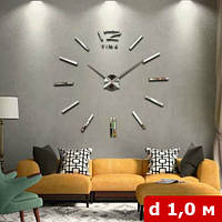 3D-годинник Timelike 1 м великий настінний Палички-S сріблястий