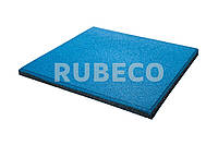 Резиновая плитка 500х500х20 мм цвет синий TM Rubeco. Резиновые плиты синие 50х50х2 см