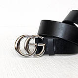 Жіночий стильний шкіряний ремінь (5002) silver, фото 2