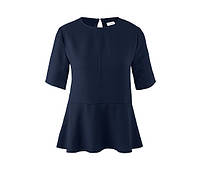 Блуза женская с воланом Tchibo (размер 44/EUR38) темно-синяя