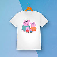 Детская футболка с принтом Свинка Пеппа "Семья" Push IT 1-2 года, Белый