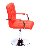Крісло Augusto ARM CH-Base шкірзам червоний В-1007, на хромованій опорі-бліні, регулювання висоти, фото 4