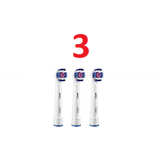 Насадки для зубної щітки Braun ORAL-B 3D White (EB18) 3 шт., фото 1