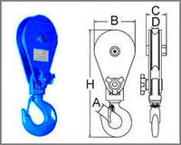 Блок однороликовый с крюком/звеном (Heavy Duty)