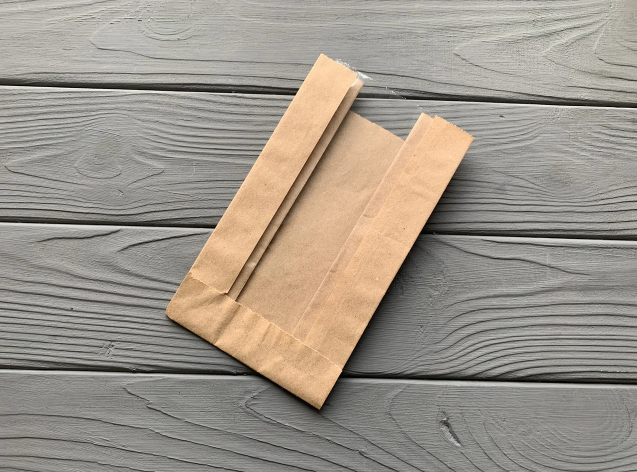 Пакет саше з прозорою вставкою бурий 280х140х60 12ф, фото 1