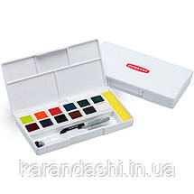 Набір Inktense Paint Pan Travel №2, 12 кольорів + кисть з резервуаром, Derwent 2305544, фото 2