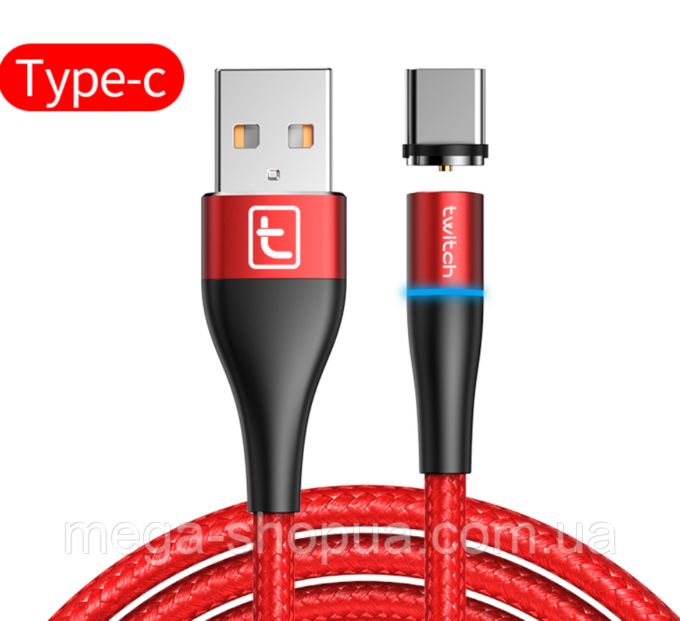 Магнітний кабель для заряджання USB - Type-C. Зарядний провід шнур ЮСБ на Тайп С для телефону смартфона FS1523R