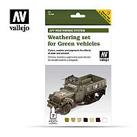 Набор цветовой модуляции Выветривание для зеленых транспортных средств. VALLEJO 78406