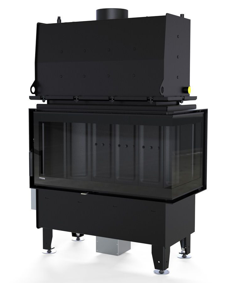 Камінна топка з водяним контуром DEFRO HOME RIVA ME BP SHORT (Чорний шамот), фото 1