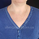 Круглий срібний ланцюжок на шию жіночий "Колосок" 925 проби, вироби зі срібла для дівчат, фото 2