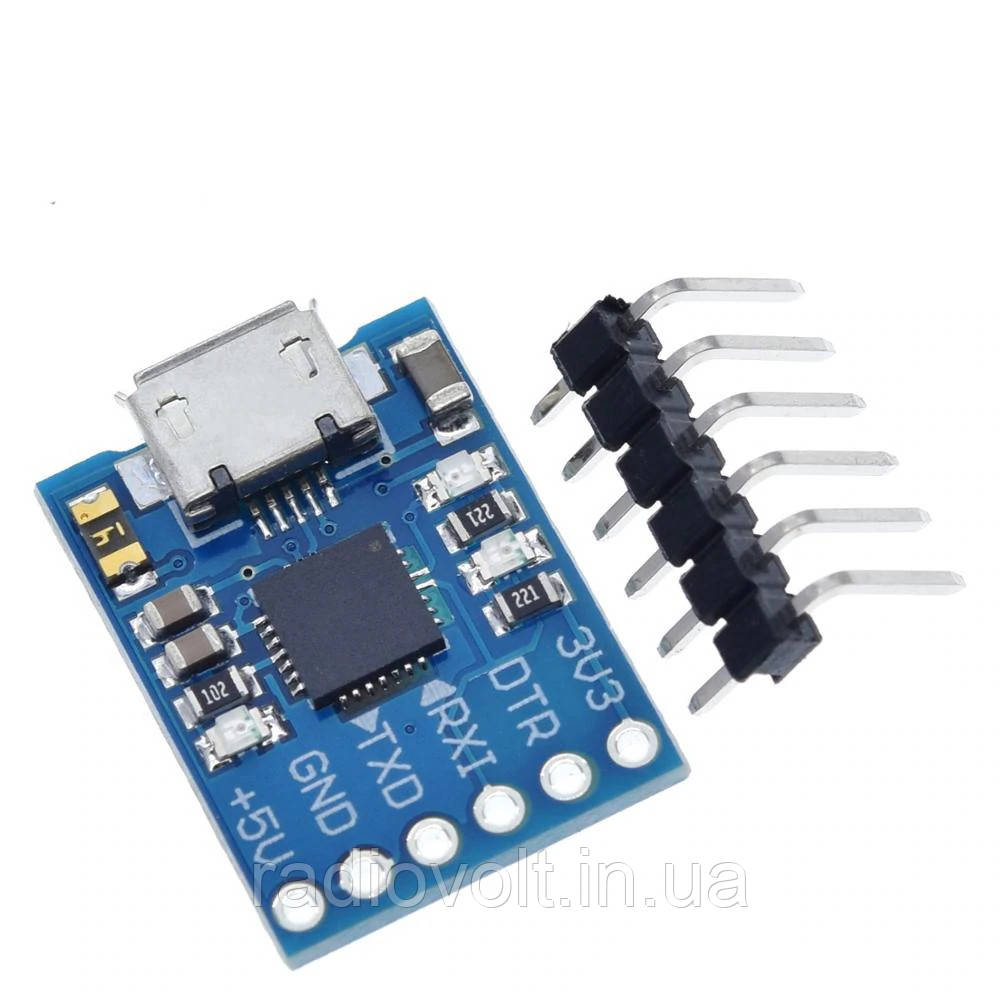 USB - TTL конвертер CP2102 3.3/5В MicroUSB (UART RS232 TTL)