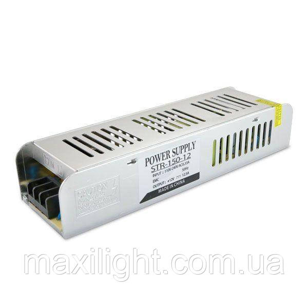 Блок живлення OEM DC12 200 W 16.6 А STR-200 вузький для світлодіодної стрічки