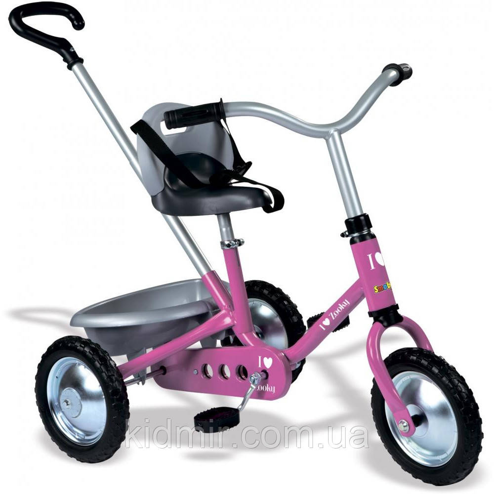 Дитячий велосипед триколісний рожевий Зукі Smoby 454016