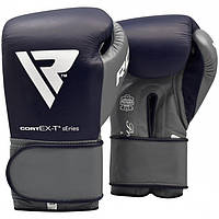 Боксерские перчатки кожаные RDX Leather Pro C4 Blue 10 oz. унций синий