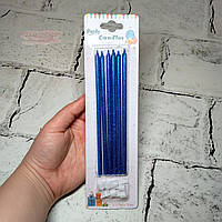 Свічки для торта Гліттер 6 шт Сині 971414-3