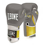 Боксерські рукавички шкіряні Leone Tecnico Grey 14 oz унцій сірий, фото 2