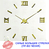 3D-Часы 130 см Najlepsi Cas (Чехия) Римские2 [Металл+пласт] настенные большие наклейки Золотой