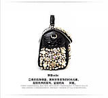 Чорна шкіряна сумка жіноча з заклепками Kavard, фото 9