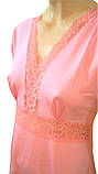 Жіноча нічна сорочка бавовняна Galina Рожева, фото 4