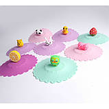 Силіконова кришка для кухля, чашки d-10,5 см блакитний жовтий Genes, фото 4