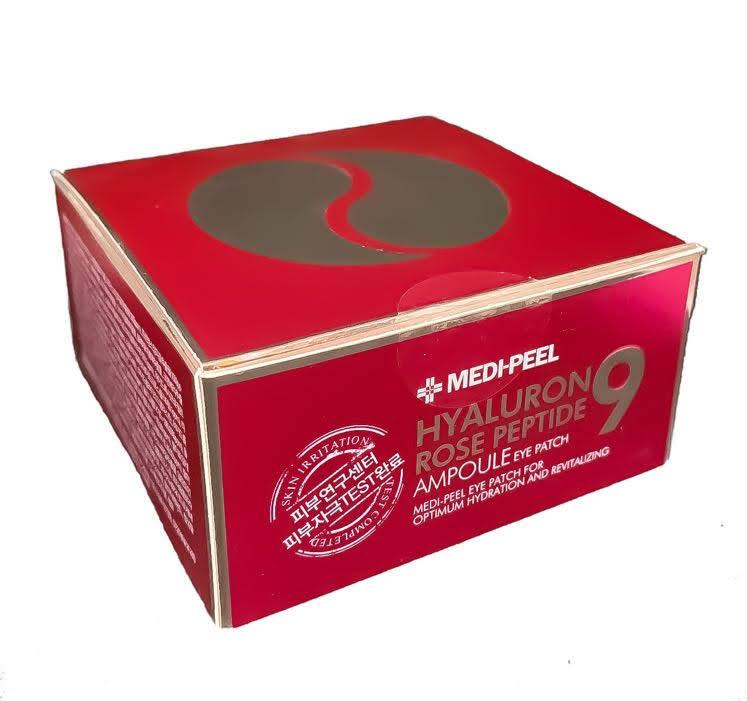 Гідрогелеві патчі з екстрактом троянди і пептидами MEDI-PEEL Hyaluron Rose Peptide 9 Ampoule Eye patch, фото 1
