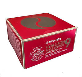 Гідрогелеві патчі з екстрактом троянди і пептидами MEDI-PEEL Hyaluron Rose Peptide 9 Ampoule Eye patch