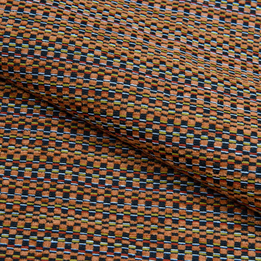 Тканина для оббивки м'яких меблів шеніл Берна помаранчевого кольору