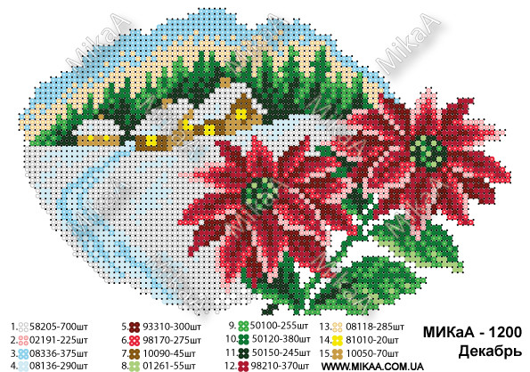 Схема для частичной зашивки бисером - "Декабрь" А5 - фото 1 - id-p468105765