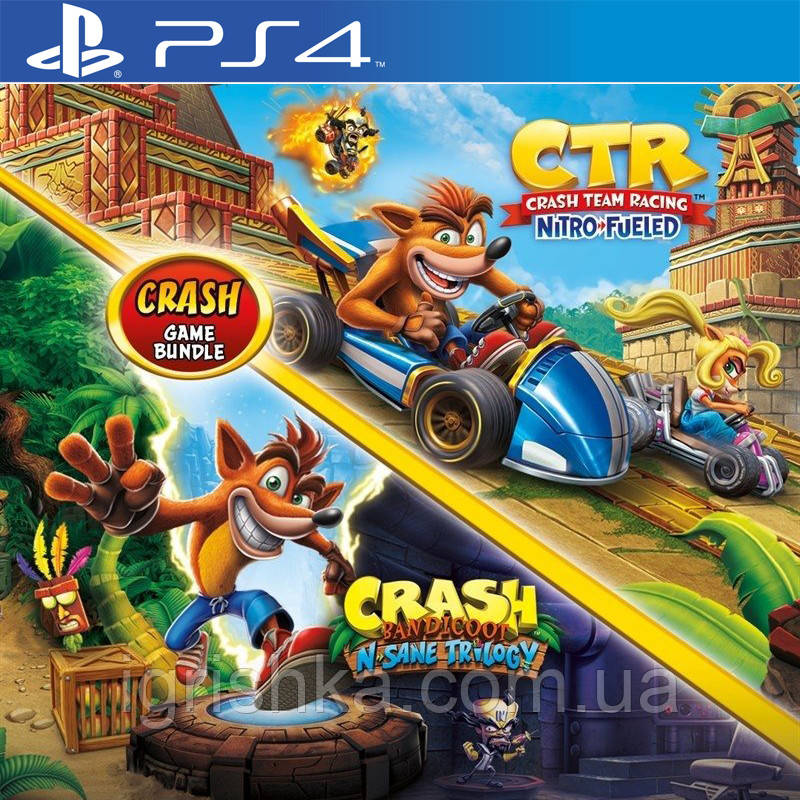 Набір Crash Bandicoot - N. Sane Trilogy + CTR Nitro-Fueled Ps4 (Цифровий аккаунт для PlayStation 4)