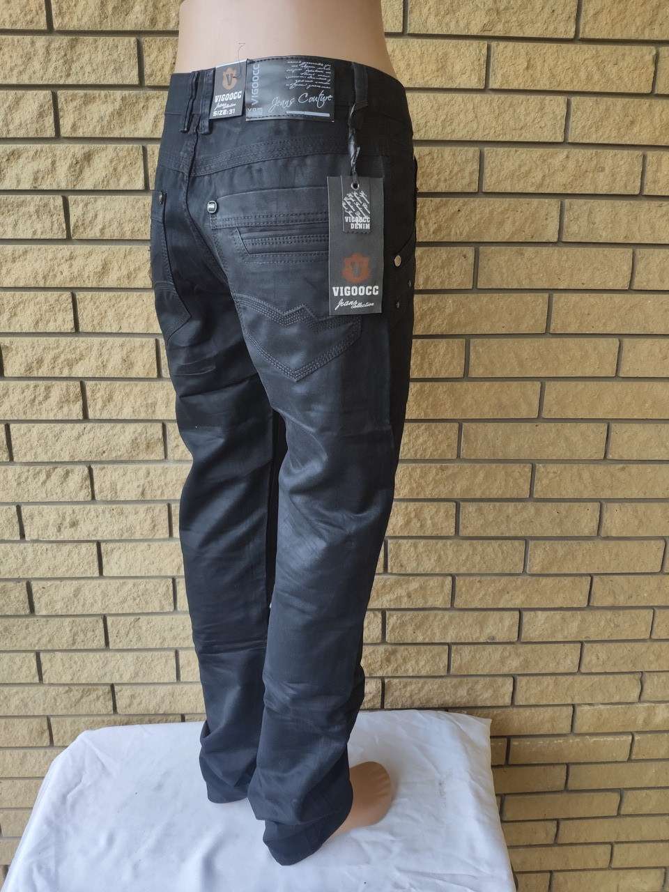 Брюки, джинсы мужские коттоновые на высокий рост, есть большие размеры VIGOOCC, Турция - фото 6 - id-p1192387995