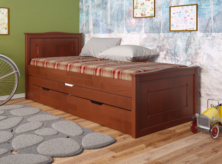 Детская деревянная кровать "Компакт плюс" яблоня локарно с дополнительным спальным местом. ТМ Арбор Древ.