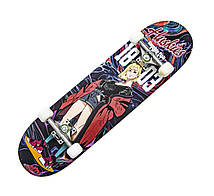 Дерев'яний Скейтборд "Дівчинка Скейт" Канадський клен, до 80 кг