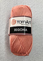 Пряжа Begonia 50гр - 169м (329 Лососевый) YarnArt 100% хлопок для вязания летних вещей Турция