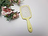 Гребінець для волосся Janeke Superbrush The Original Italian Yellow Жовто-біла, фото 2