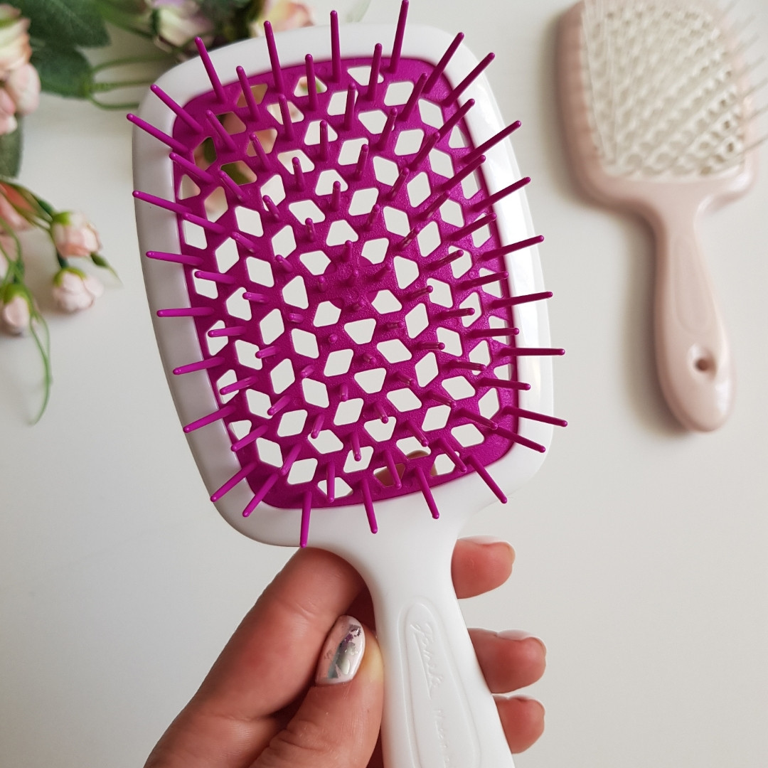 Гребінець для волосся Janeke Superbrush (біло-фуксія)