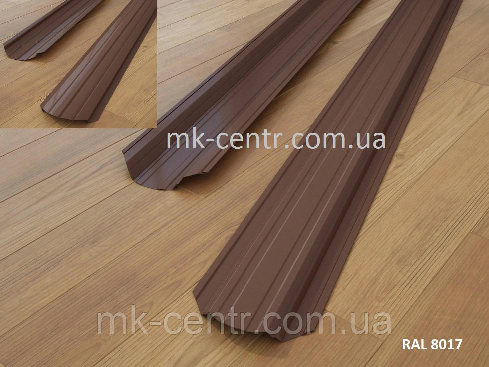 Євро Штахетник 113 мм двосторонній глянець RAL8017 коричневий Штахетник Металевий