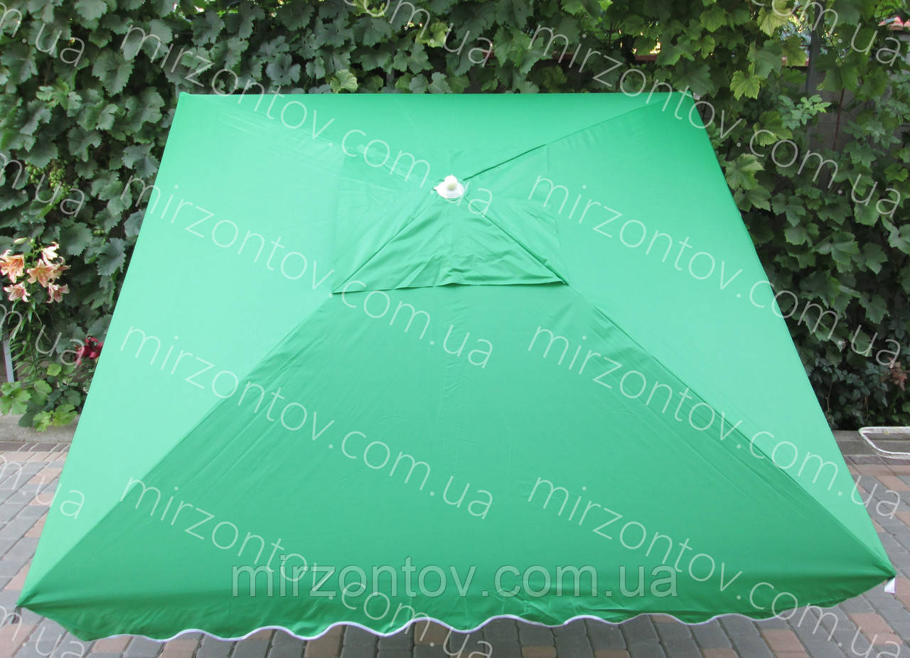 Торговый зонт 2,5х2,5 м с клапаном и серебряным напылением красный, синий, зеленый - фото 3 - id-p1192466197