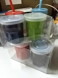 Ємність для зберігання з кришкою "Сметанник" 7х7 см,2 шт.