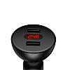 Автомобільний зарядний пристрій Baseus Shake-head 360°rotation 4.8 A з дисплеєм CCALL-YT01 (Чорне, два, фото 3