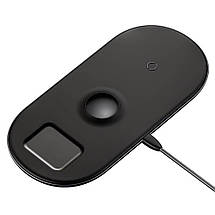 Бездротова зарядка Baseus Wireless Charger Smart 3 в 1 WX3IN1-01 (Чорне), фото 2
