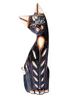 Статуетка кіт дерев'яний різьблений Дану висота 15см
