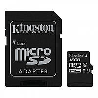 Карта памяти Kingston Canvas microSDHC + SD adapter SDCS/16GB (16GB, Class10, UHS-I, 80MB/s)