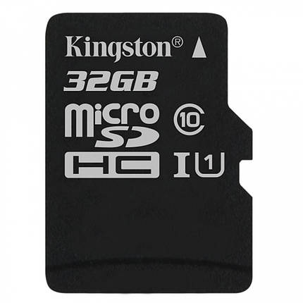 Карта пам'яті Kingston Canvas microSDHC SD adapter SDCS/32GB (32GB, Class10, UHS-I, 80MB/s), фото 2