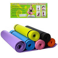 Универсальный коврик для йоги и фитнеса Metr+ 173 х 61 см., розовый