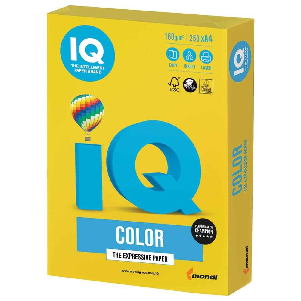 Папір кольоровий А4 IQ Color 160 г/м2 IG50 насичений cвітло-жовтий 250 арк