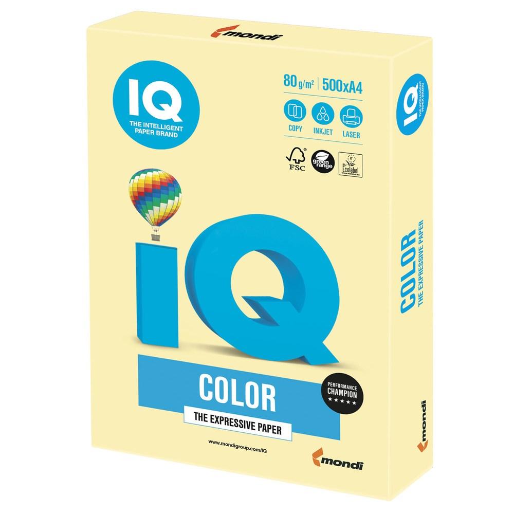 Папір кольоровий А4 IQ Color 80 г/м2 YE23 пастель жовтий 500 арк