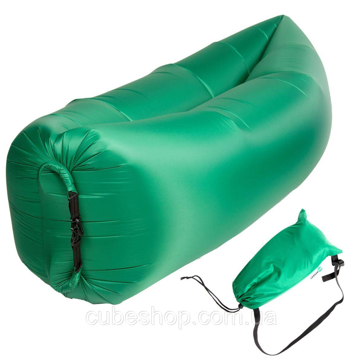Безкамерний надувний шезлонг-лежак RipStop 2.0 (зелений)
