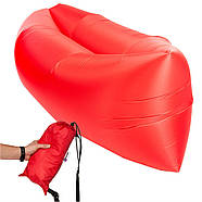 Безкамерний надувний шезлонг-лежак RipStop 2.0 (червоний), фото 2