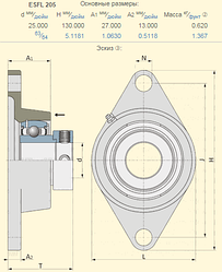 Підшипник New Holland 9514667 (ESFL205)